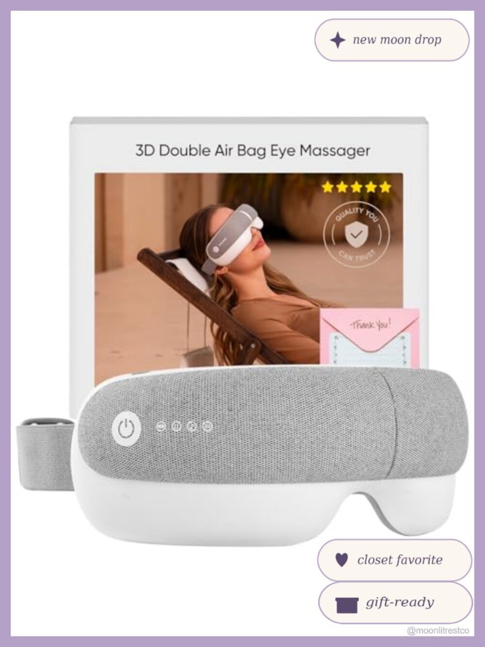 Smart Bluetooth Heated Eye Massager Sleep Mask Gift Set Storage Bag